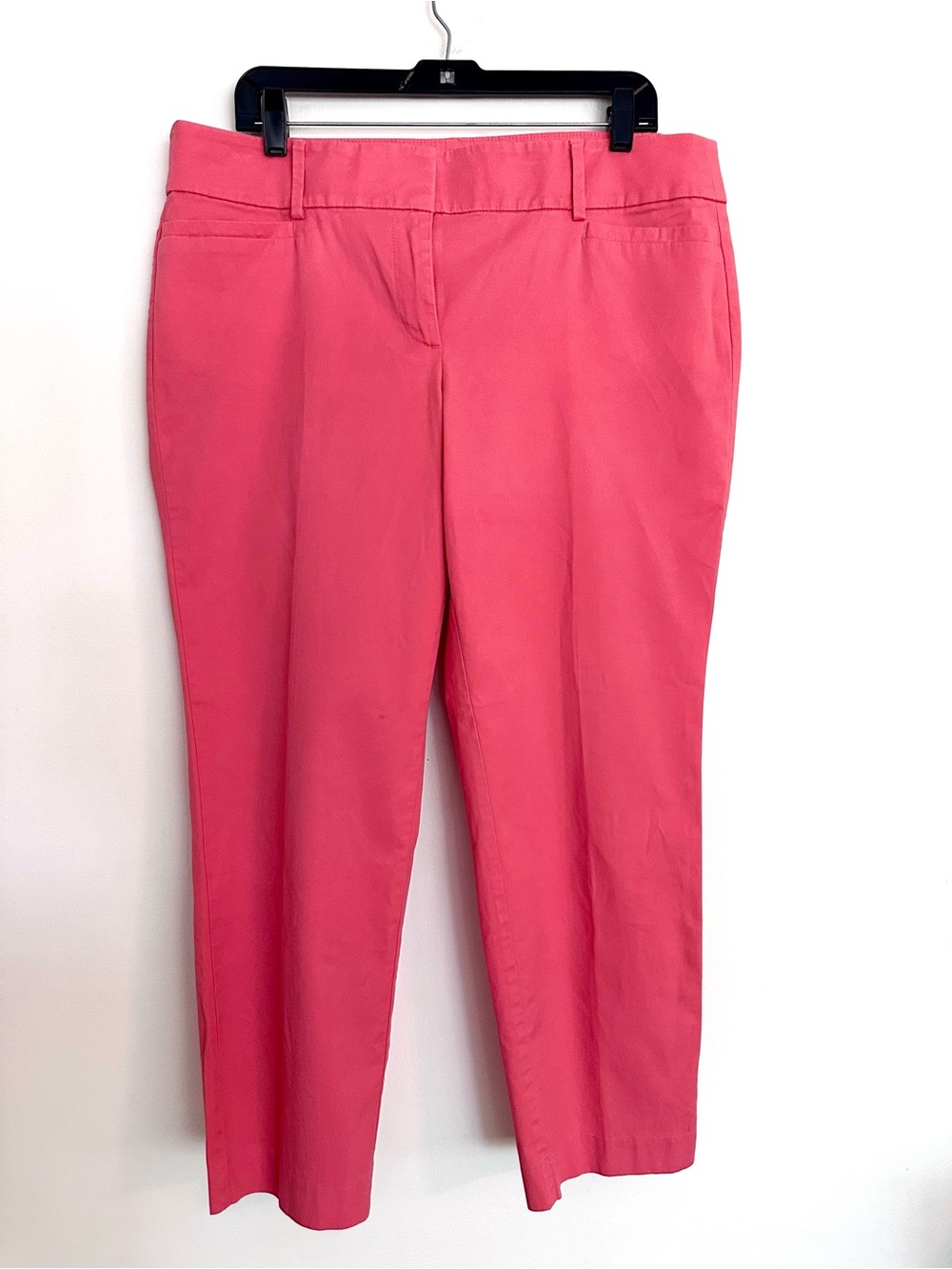 LOFT Coral Pink Straight-Leg Ankle Length Cropped Chino Pants Size 12